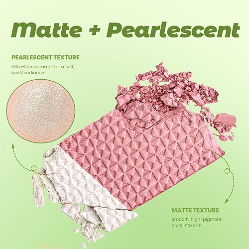 Noerrors Highlighter & Blush Palette Duo,2-In-1 Lightweight Cheek Glow Kit, Pink Cheeks Face Glow Highlight,Long-Lasting Natural Finish, All Skin Tones,Silky Powder Formula with Mirror, Face Makeup#01(Peach Nude)