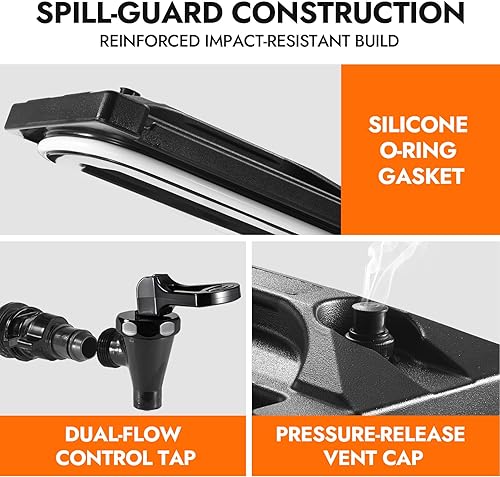 Miniatura 6 de CURTA Dispensador de bebidas aislado de 2.5 galones, contenedor de bebidas frías y calientes con mango ergonómico, soporte y bloqueo a prueba de