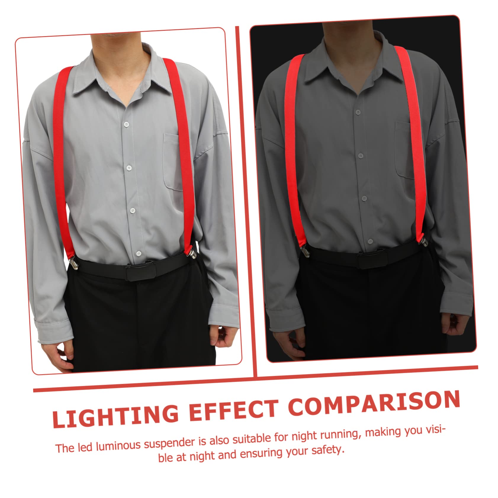 GALPADA 4pièces Bretelles Led Lumineuses Réglables Pour Pantalons Accessoire Pratique Et Stylé Pour Fêtes Concerts Et Activités Nocturnes