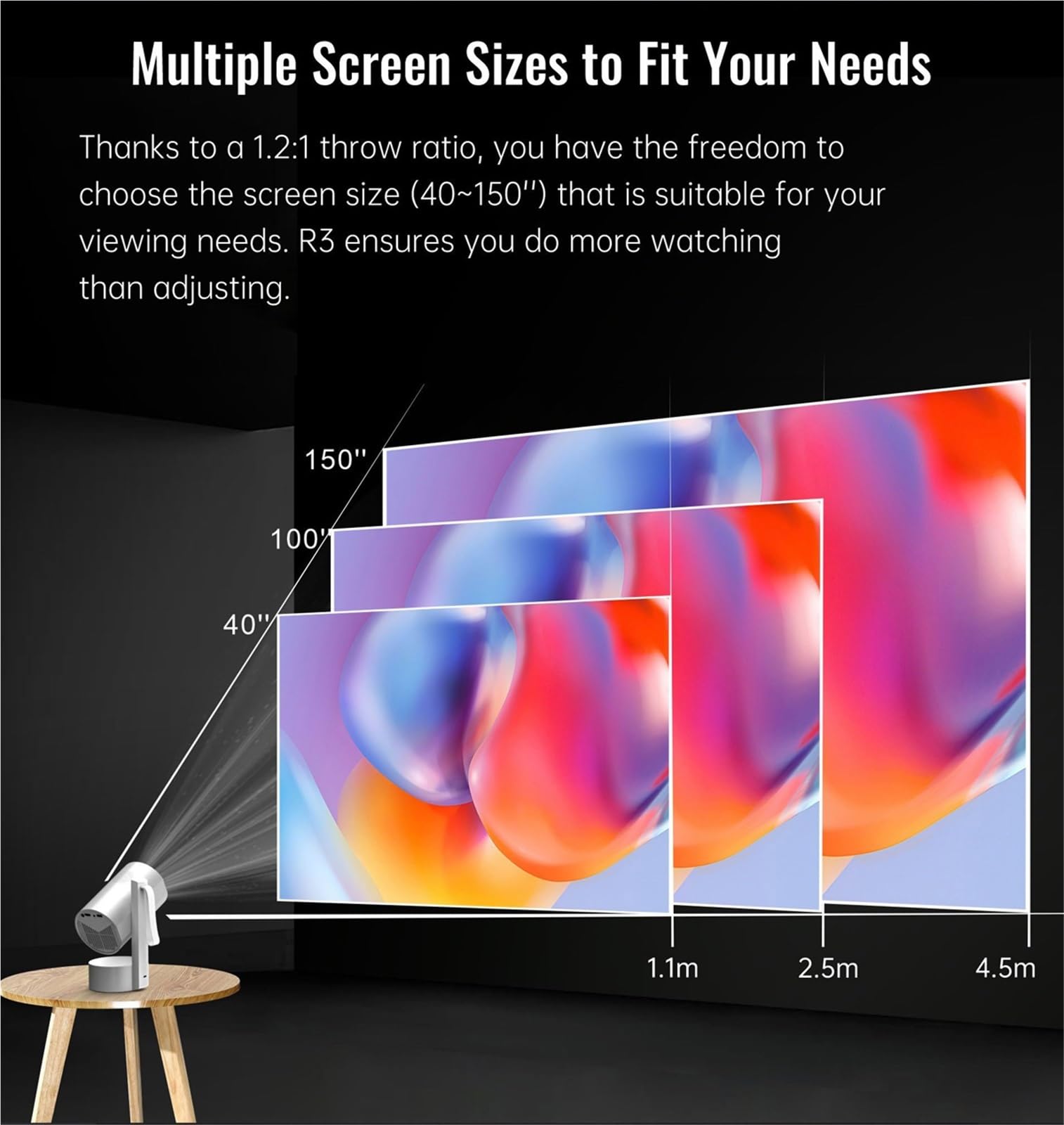 Przenośny Projektor, Inteligentny Projektor LED Full HD 1080P Do Kina Domowego Z Funkcją Automatycznego