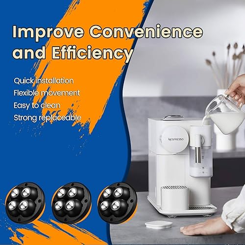 Miniatura 4 de Ruedas giratorias autoadhesivas  Rueda universal giratoria de 360, rodamiento de transferencia de bolas para pequeños electrodomésticos de cocina,