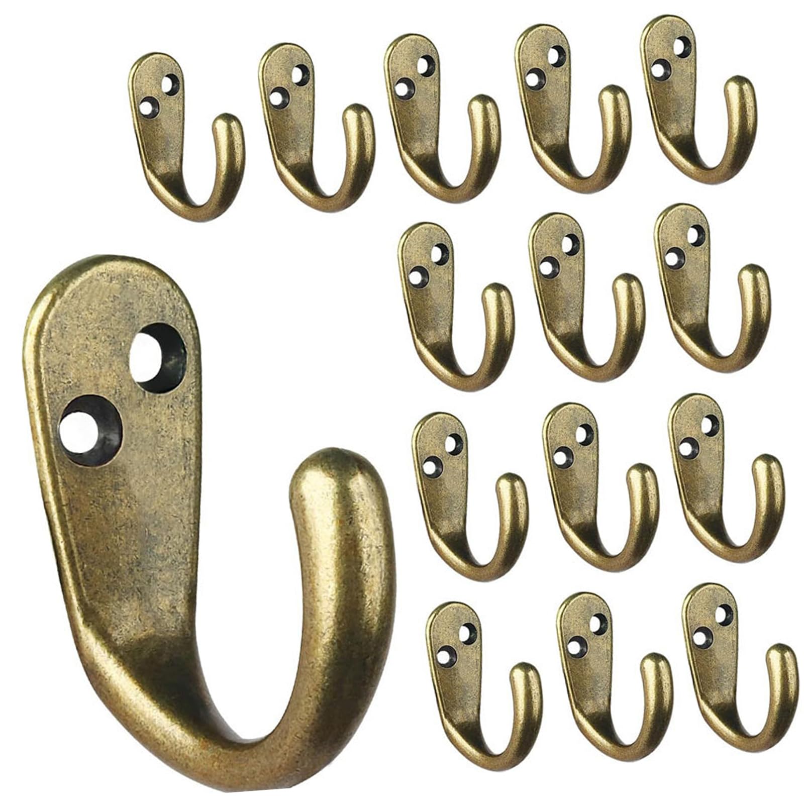 Tsophreniq Of 20 Multipurpose Wall Hook Heavy Duty Waterproof Rustproof Kirsite Hangers for Home Storage Applications Sturdy Hook