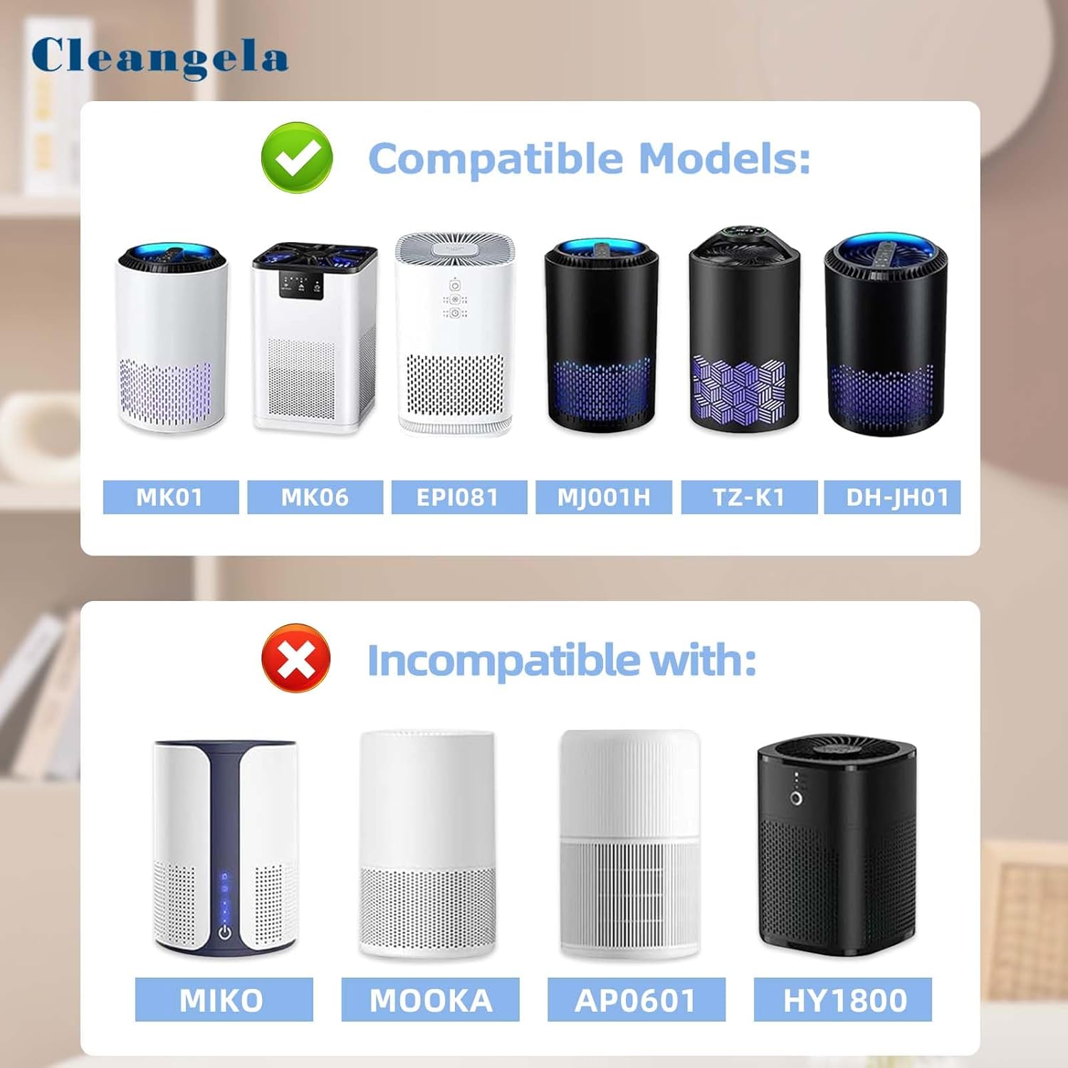 MK01 MK06 Replacement Filter for AROEVE Air Purifier Filter Compatible with MK01/MK06 Kloudi DH-JH01 ToLife TZ-K1 Intelabe EPI080/EP1080 Elechomes EPI081/EP1081 Air Purifier Filter Green - Image 2