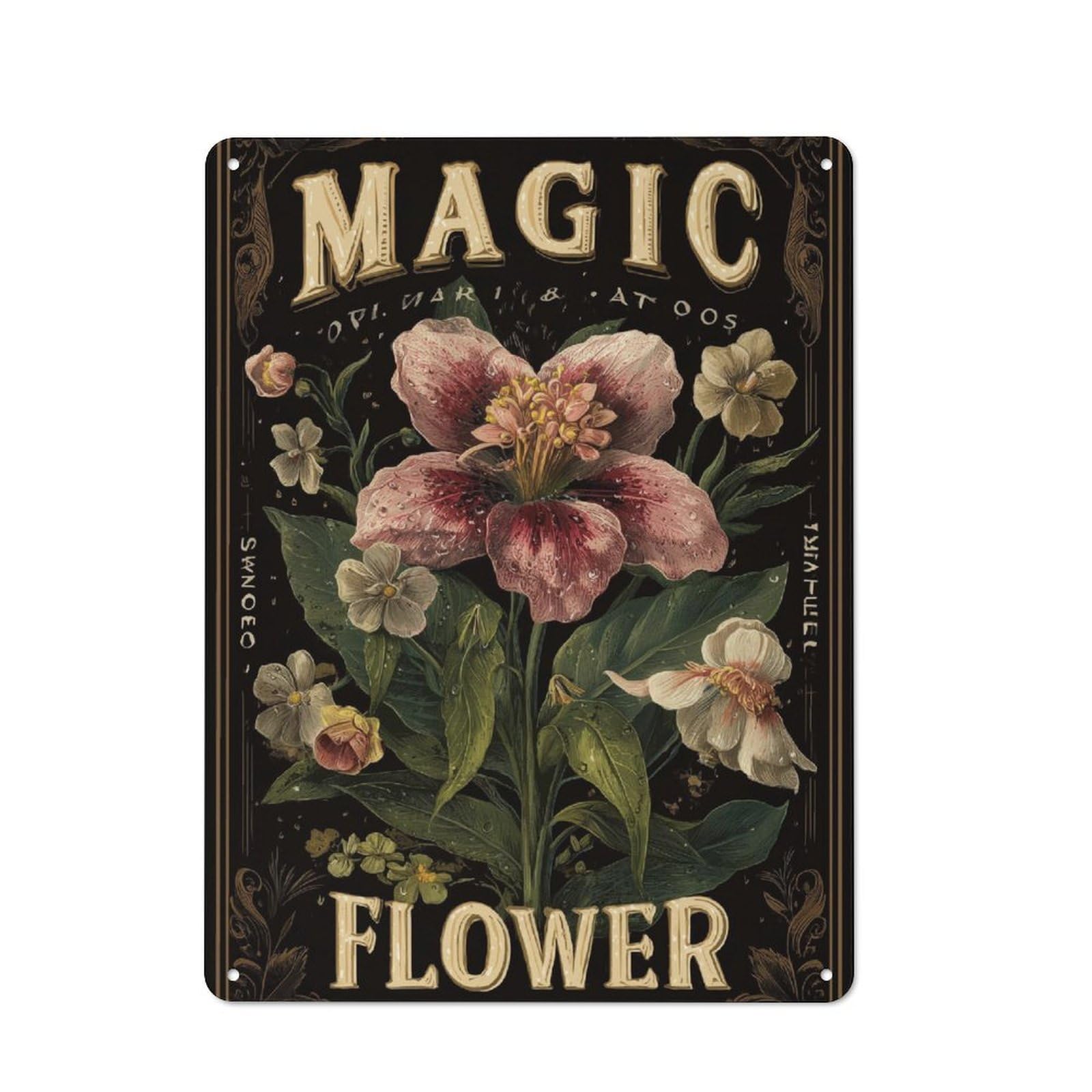 Junmoney Enchanted Bloom Essence Printed Metal Sign 40X30cm For Studio Or Craft Room, For Creative-Space Collectors