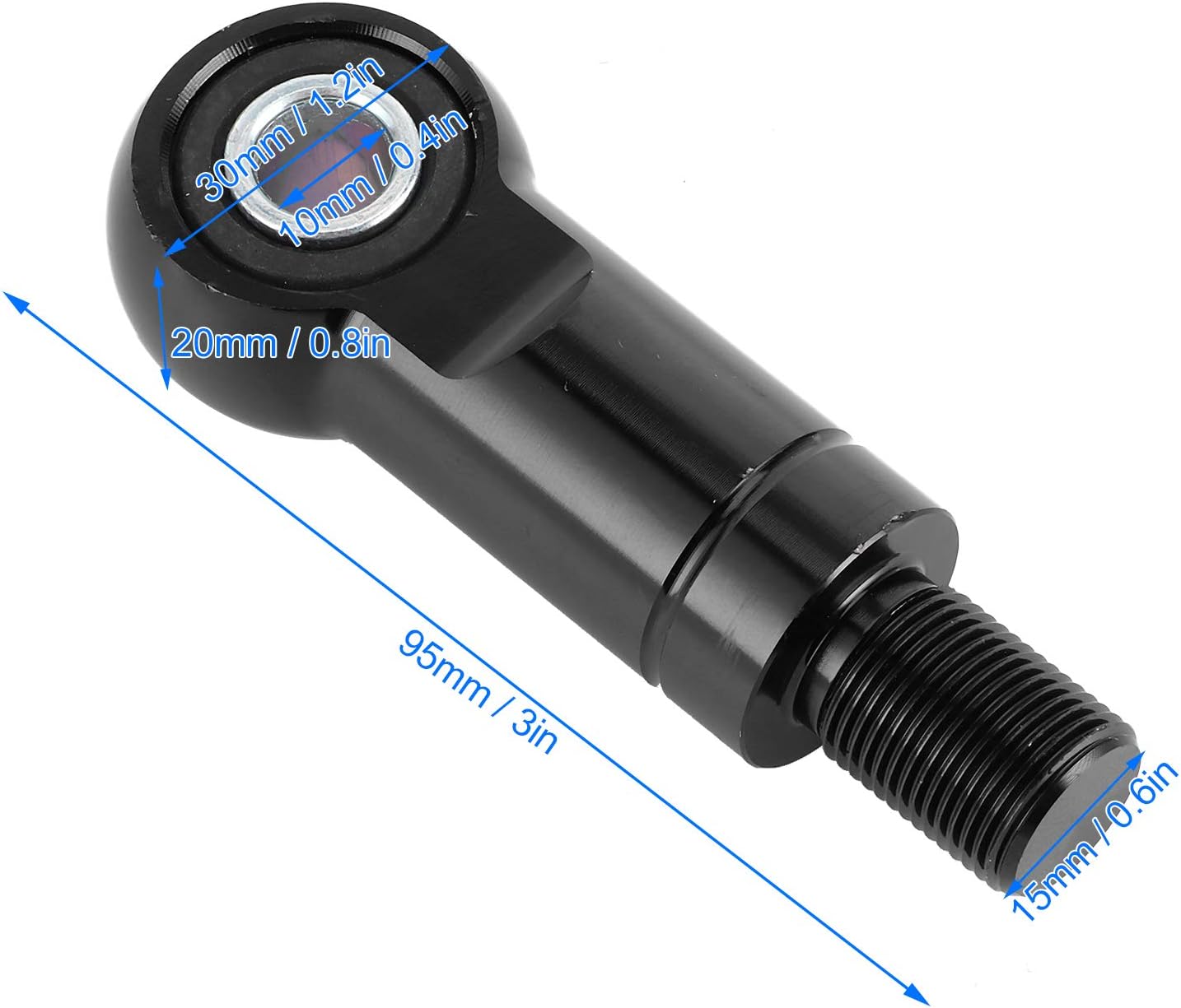 Pair of 10mm Bore Air Shock Adapters, Motorcycle & ATV Damper Height Increase Kit, Type B Black Shock Absorber Booster, 95mm/3.7"