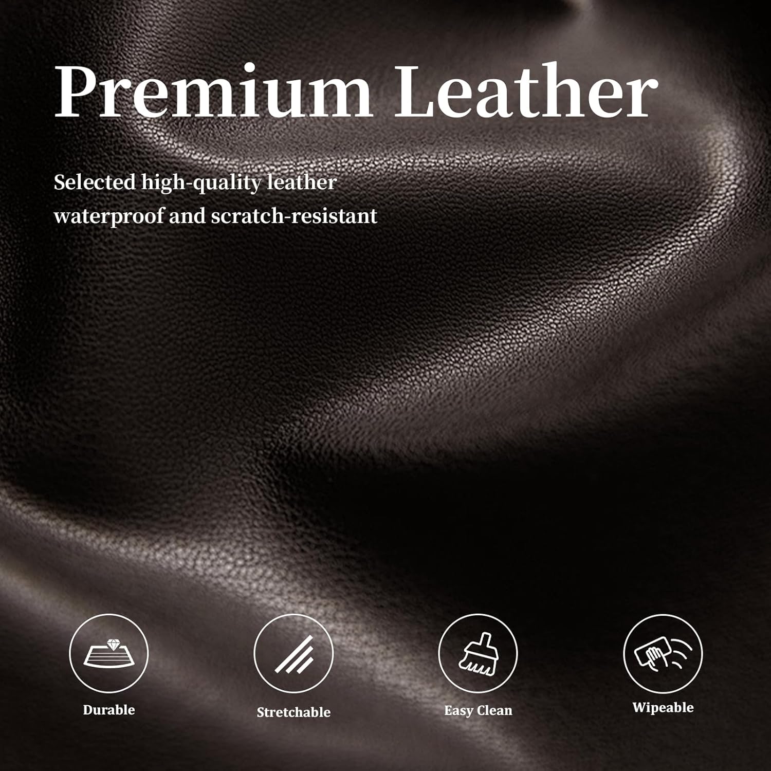 PU Leather Bar Stool Covers with Backs, Waterproof Bar Stool Chair Covers Washable & Wipeable High Back Barstool Slipcovers Chair Protctor for Pub, Counter, Cafe, Dining Room (PU Dark Brown, 6 Pack)