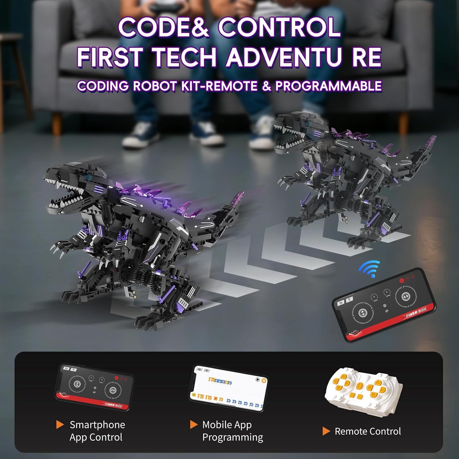 5 in 1 STEM Robot Building Blocks Sets APP & Remote Control Robotic Kits 5 in 1 Tyrannosaurus Rex/Triceratops/Monster/Crocodile/Robot Toys Creative Model Gift for Adults Teens 953 PCS