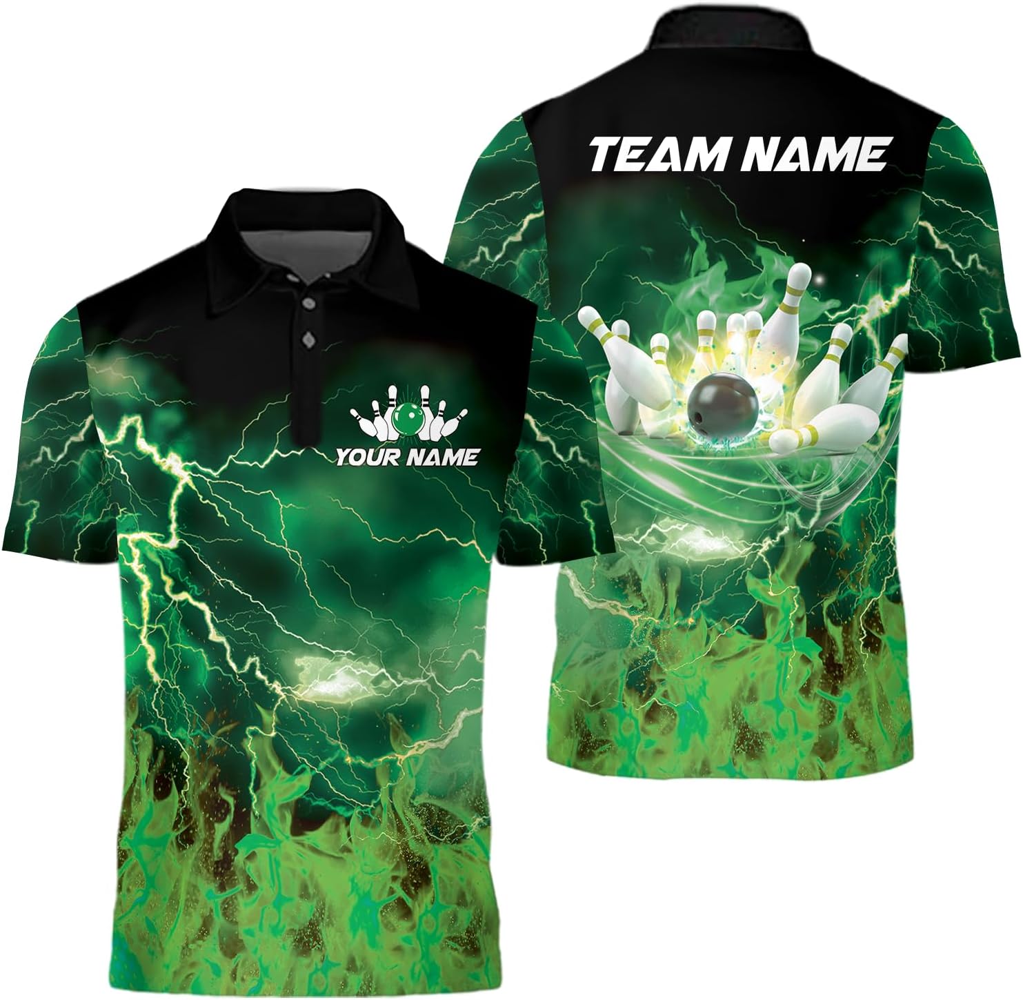 Personalized 3D Bowling Jersey Shirt with Name, Custom 3D Bowling Polo Shirt Men, Gifts for Bowling Lover, Bowling 3D Shirt for Men, Gifts for Bowling Team (Style 1)