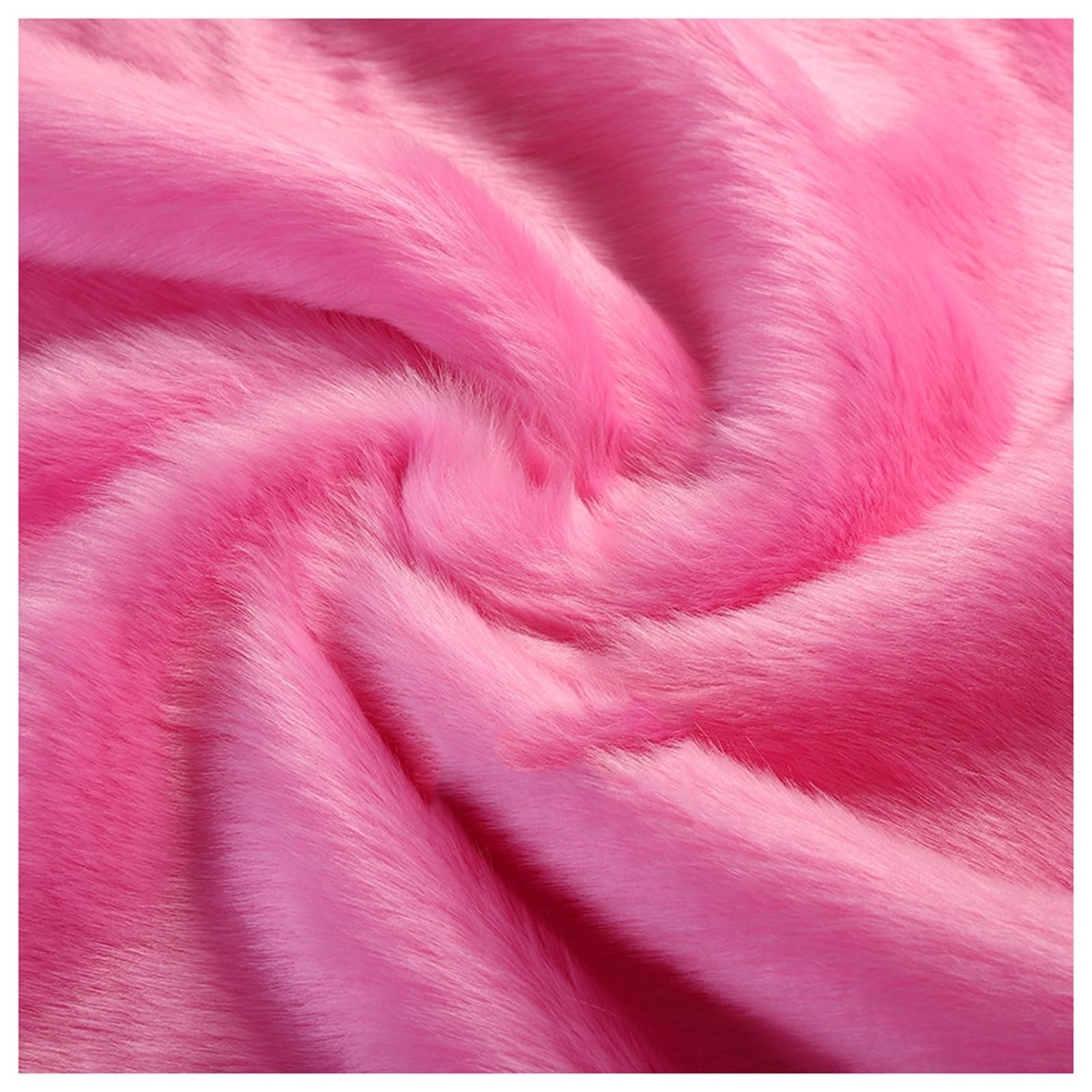 Faux Fur Plush Shaggy Faux Fur Fabric 2.8cm Long Pile Fur Fake Fur Materials, Soft and Fluffy Craft Fabric, for DIY Arts, Crafts, Apparel, Costume, Rug, Accessories, 50x20cm/50x180cm (Color : Pink 1
