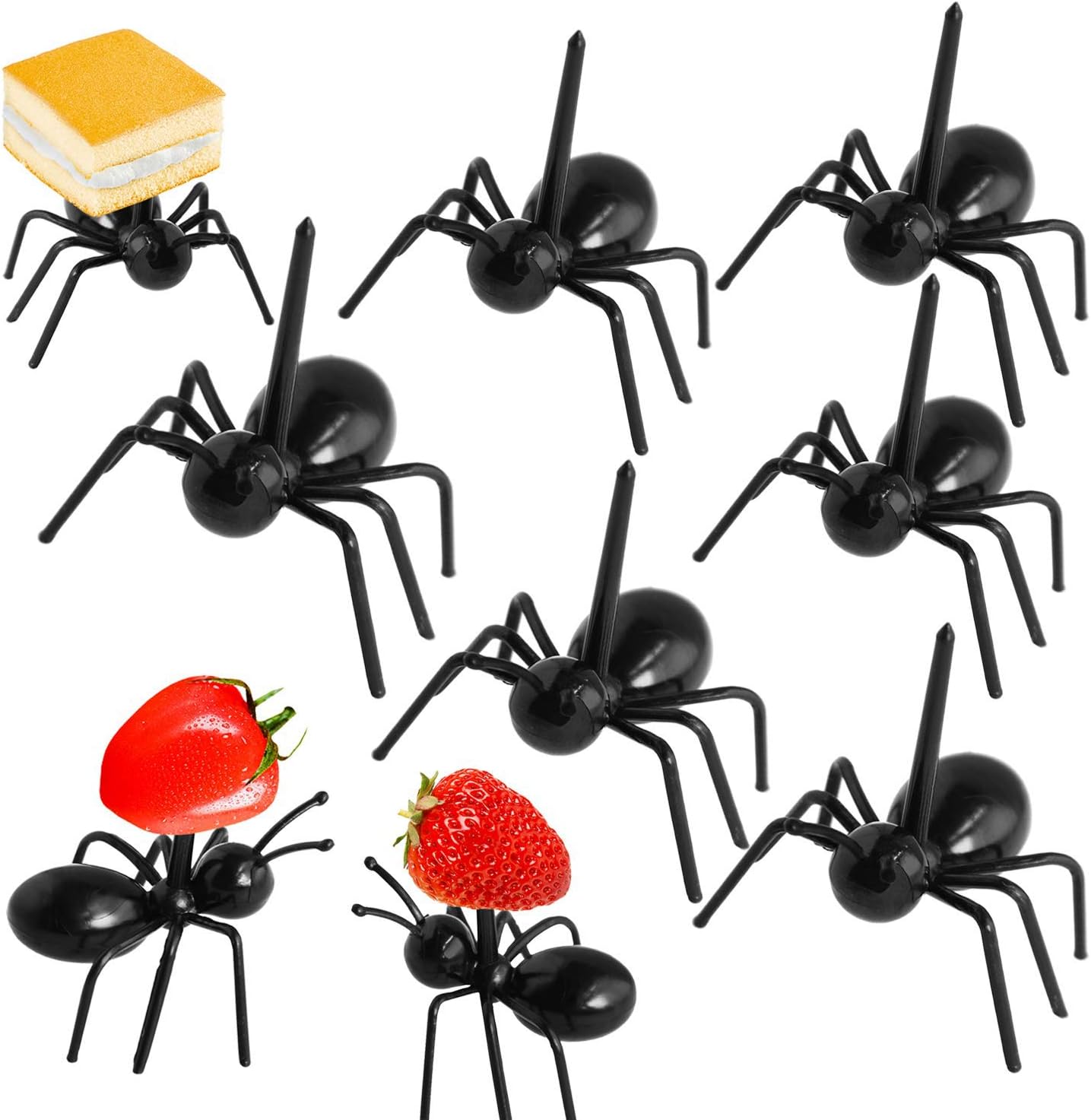 [24 Pack] Ant Food Picks Reusable Fruit Dessert Fork - Pinowu Ant Toothpicks Animal Appetizer Forks for Snack Cake Dessert with Gift Box