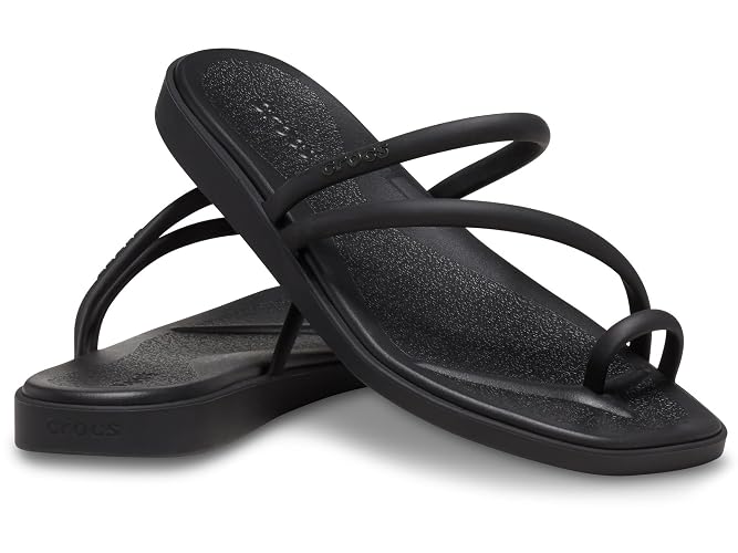 Crocs unisex-adult Miami Toe Loop Sandals Miami Toe Loop Sandal Ady - 8 - Black