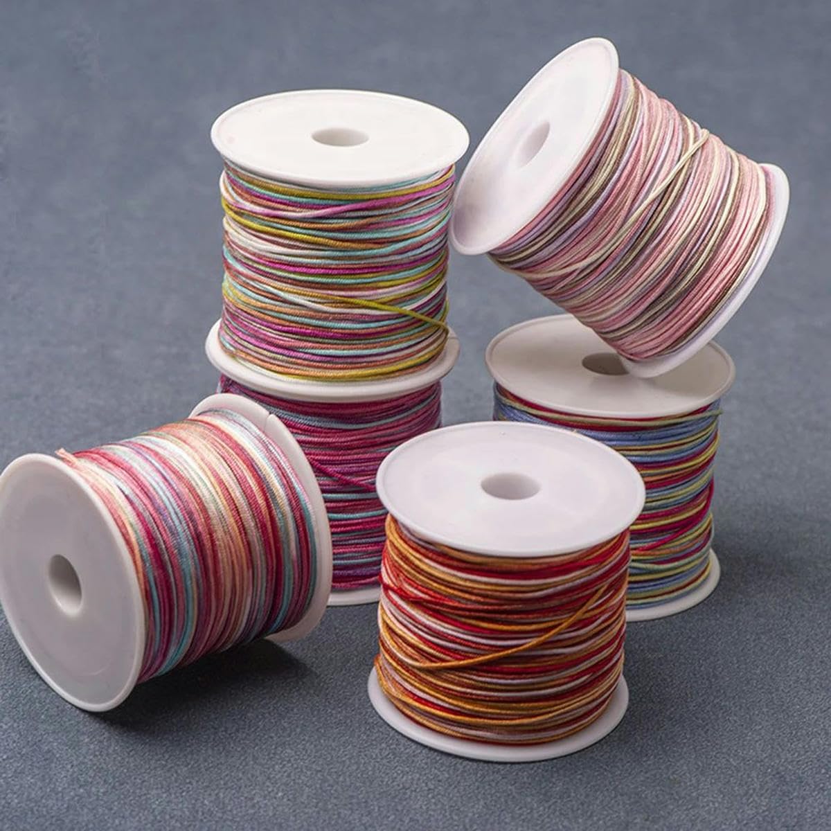 10 Rouleaux Fil Nylon Coloré 0,8 Mm – Pour Bracelets, Bijoux DIY, Macramé – Multicolore - 6
