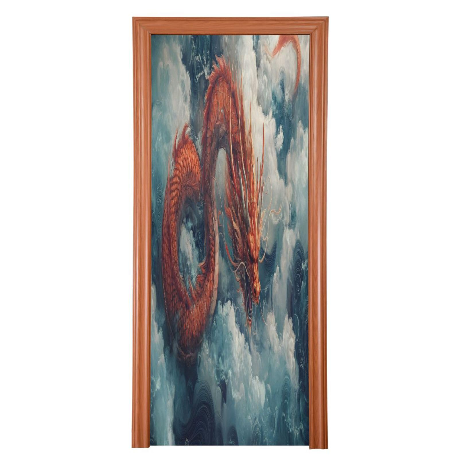 FLildon Myth Cloud Dragon Door Cover Decoration, Party Accessory Porch Decor for Festive Ornament Room Door Covers 32 x 79 Inch