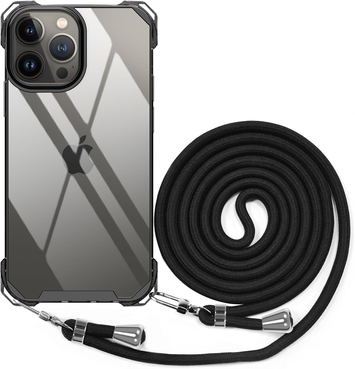 Strap Crossbody Case for Samsung Galaxy S25 FE, Transparent Crossbody Cover with Neck Cord Strap, Clear PC Landyard Phone Case for Samsung Galaxy S25 FE