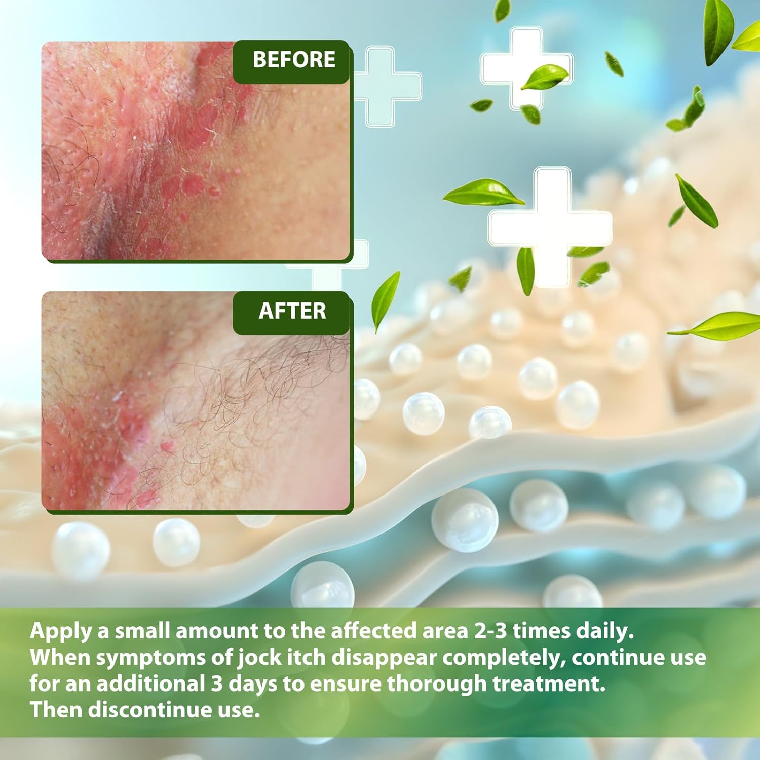 Jock Itch Antifungal Skin Cream: Tea Tree Oil Anti Fungal Cream with Aloe Vera, Lavender & Eucalyptus – Extra Strength Herbal Moisturizer for Itchy Skin Soothing– for Men & Women, 20g - Image 4