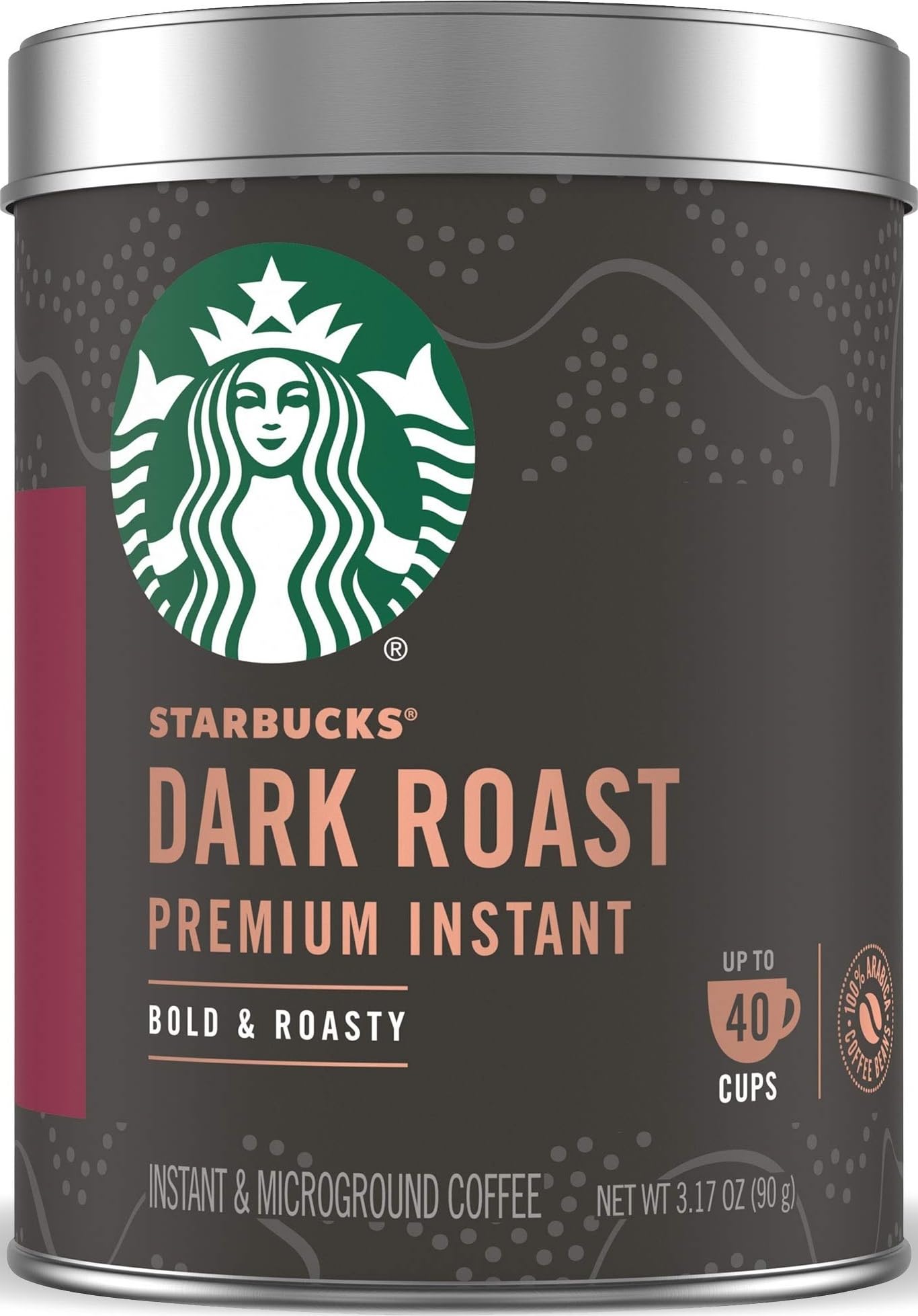 Starbucks Premium Instant Coffee Dark Roast, 3.17 oz Tin