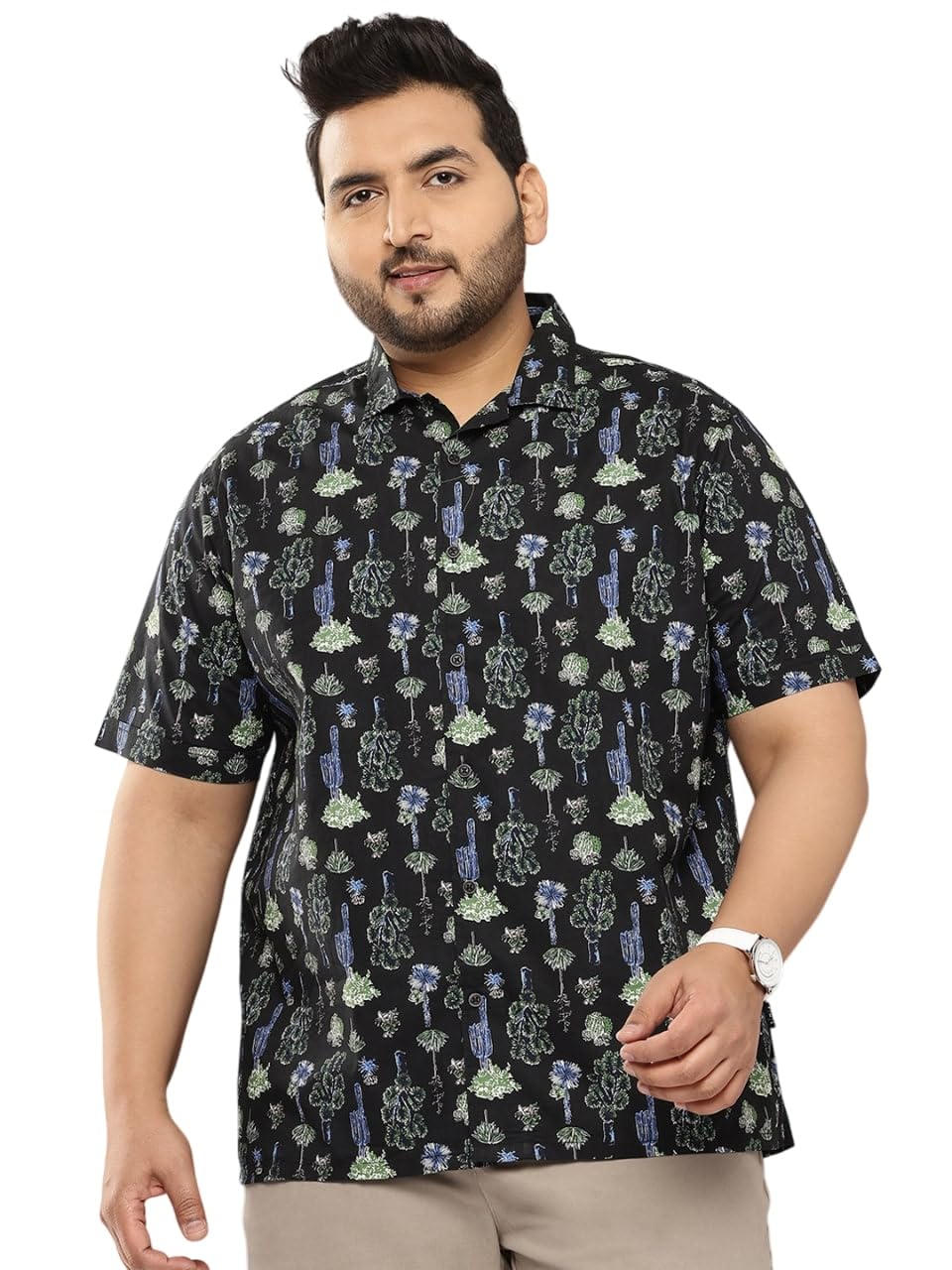 thomas scott Plus Size Premium Floral Printed Pure Cotton Casual Shirt-picture-42