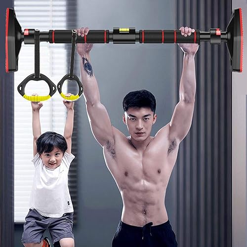 Miniatura 2 de Pull-Up Bars Portable Horizontal Bar Home Fitness Chin Up Bar, Door Corridor Resistance Belt Suspension Equipment, 72-135cm Adjustable, Load 300kg