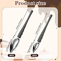 Vista 2 de Juego de 4 cucharas de decoración de dibujo de precisión culinaria profesional, cucharas multiusos de acero inoxidable para chef de dibujo