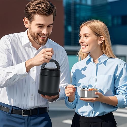 Miniatura 18 de Termo para comida caliente de 23.6 onzas, tarro de alimentos aislado al vacío para adultos, de acero inoxidable, termo de boca ancha, a prueba