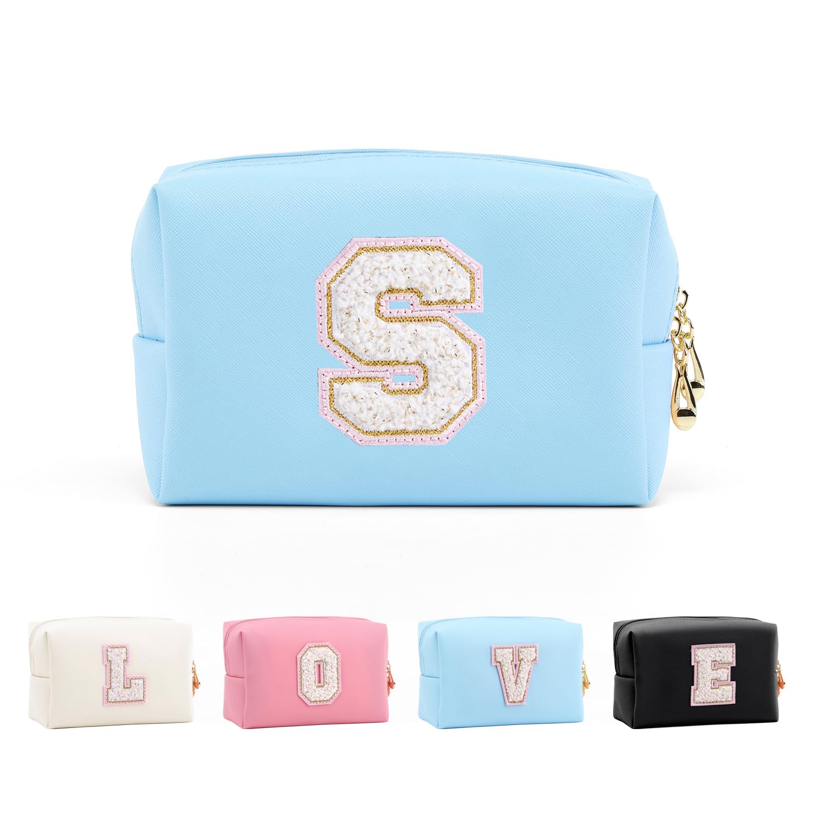 Bolsa de Maquillaje, Bolsa de Cosméticos Impermeable de Viaje, PU Cuero, Neceser de Baño, Bolsa De Aseo Y Almacenamiento para Mujer,Cosas Preppy para niñas Adolescentes (Letra A-Z) — view 303