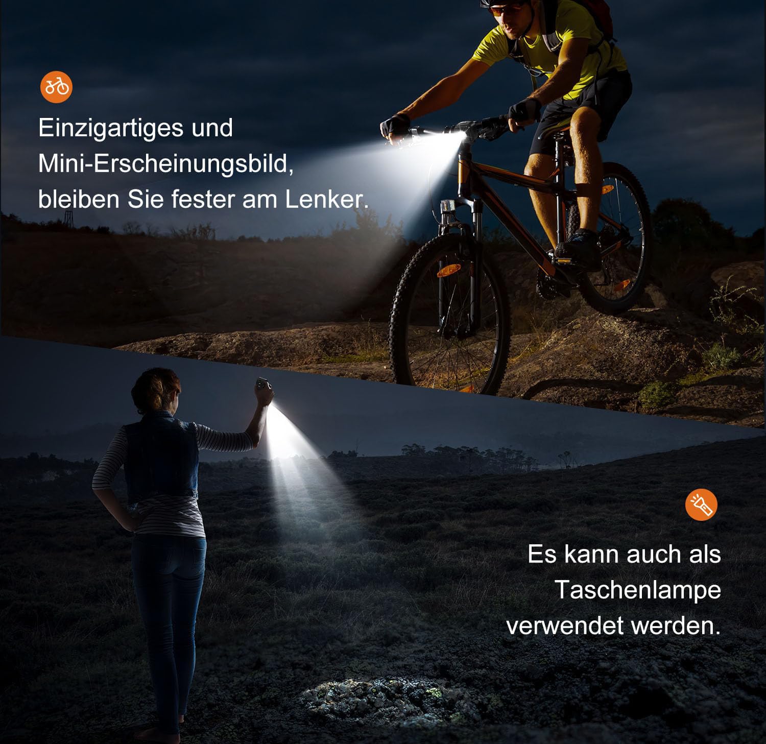 Antimi Zestaw świateł rowerowych, dopuszczony do ruchu drogowego, zestaw oświetleniowy LED IPX5, światło przednie + tylne światło rowerowe, zestaw USB typu C