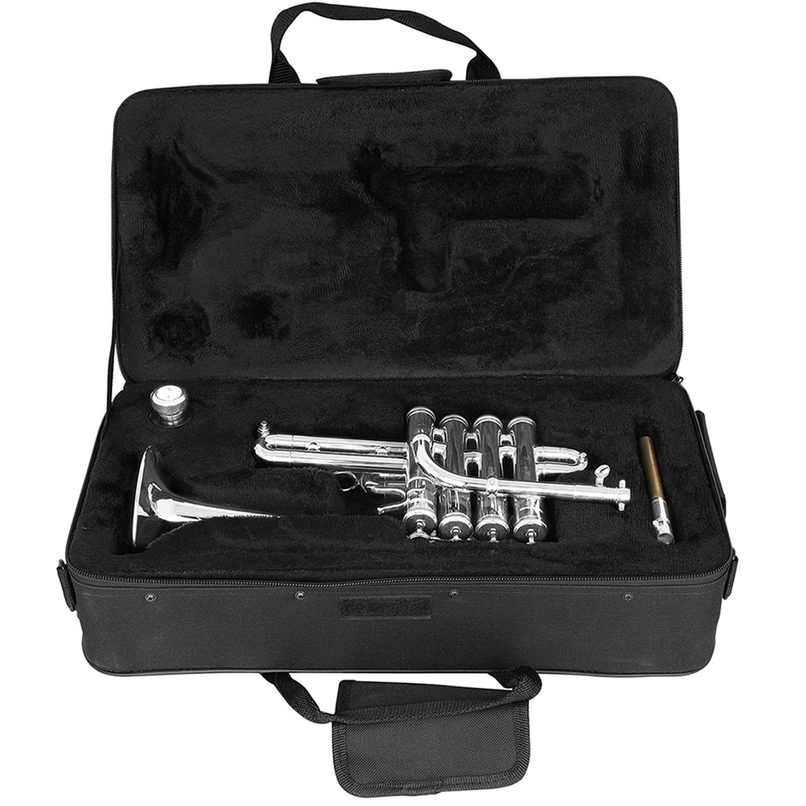 Standard Trompete, Taschentrompeten mit Mundstück, Handschuhen, Riemenetui, Messing Trompete, Musikinstrument, langlebig und Reinigungstuch