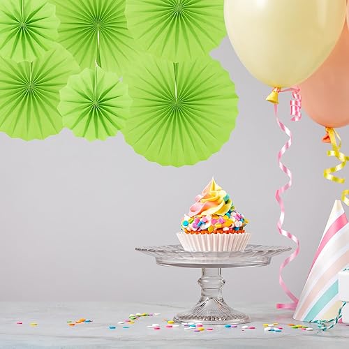 Miniatura 6 de MECCANIXITY Juego de 12 abanicos de papel para colgar, 12 unidades, diseño redondo, abanicos de papel para colgar, decoración para el hogar, tienda