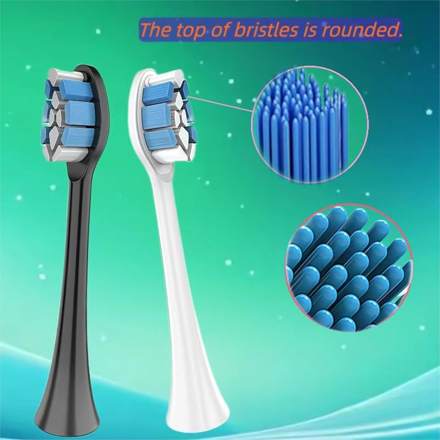 Electric Toothbrush Replacement Brush Head. Compatible for Philips HX9013、HX9112、HX9332、R710、R910、HX6073、HX6100、HX6212(8pcs Black)