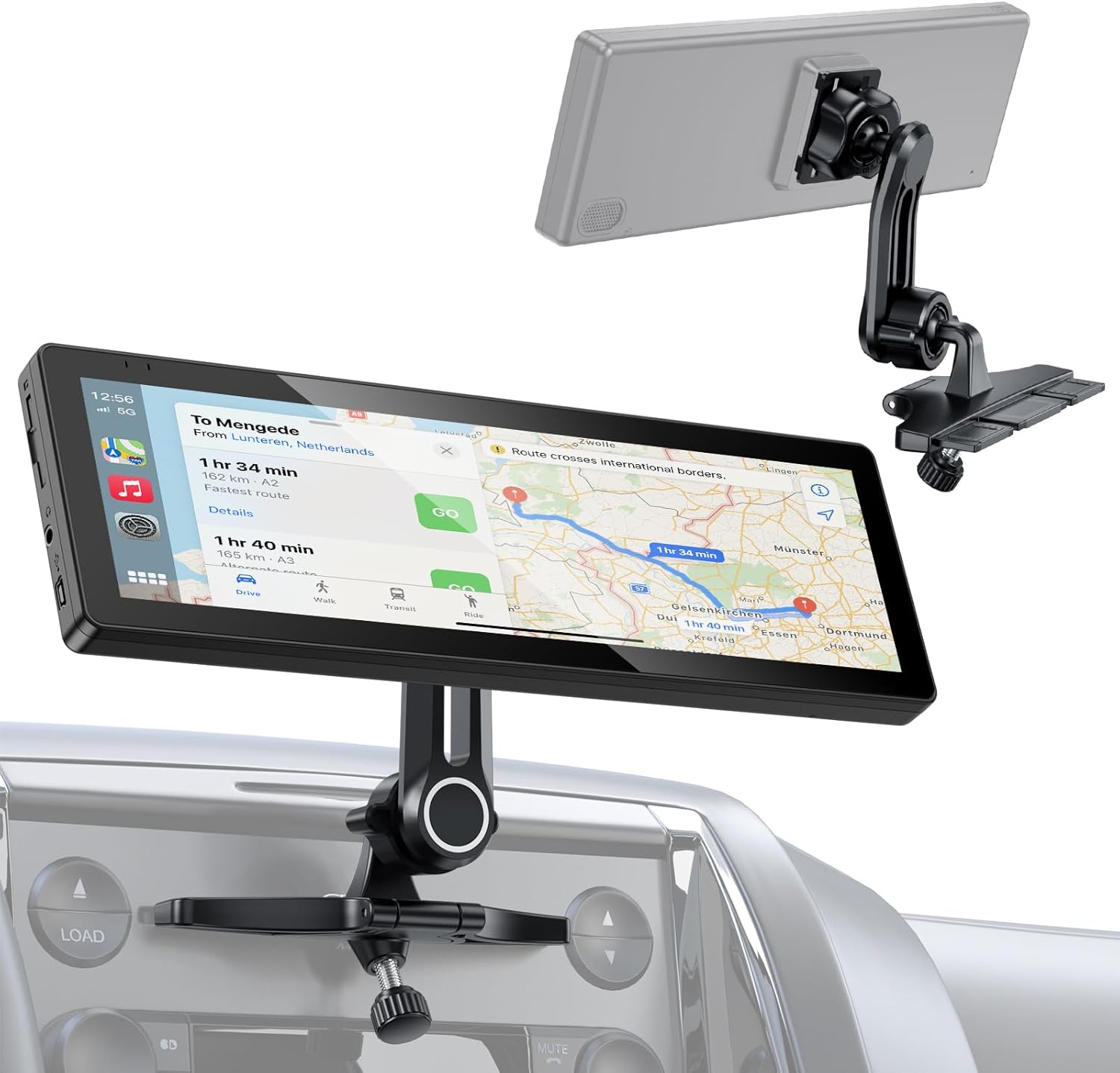 Product image of iGoevo Extended Arm CD Slot CarPlay Screen Mount – Higher Viewing Position for Better Visibility, Extra Clearance for Various Dashboard Layouts, Compatible with 7"–10.26" CarPlay Displays