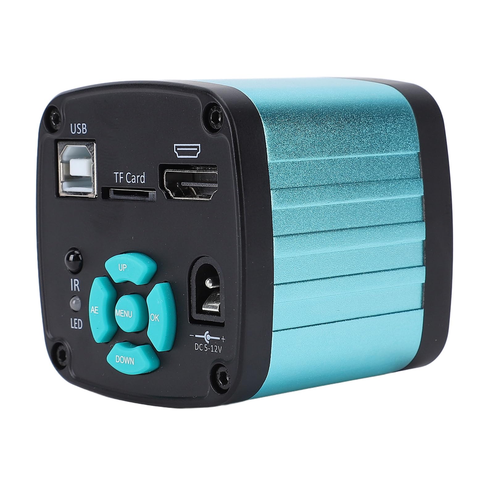 Cámara de Microscopio Industrial, 48MP 4K 1080p HDMI Cámara de Microscopio Digital 5X Zoom Digital Cámara de Video Electrónica de Mano con Salida USB2.0 para Fotos, Video (Enchufe de la UE 100-240V)