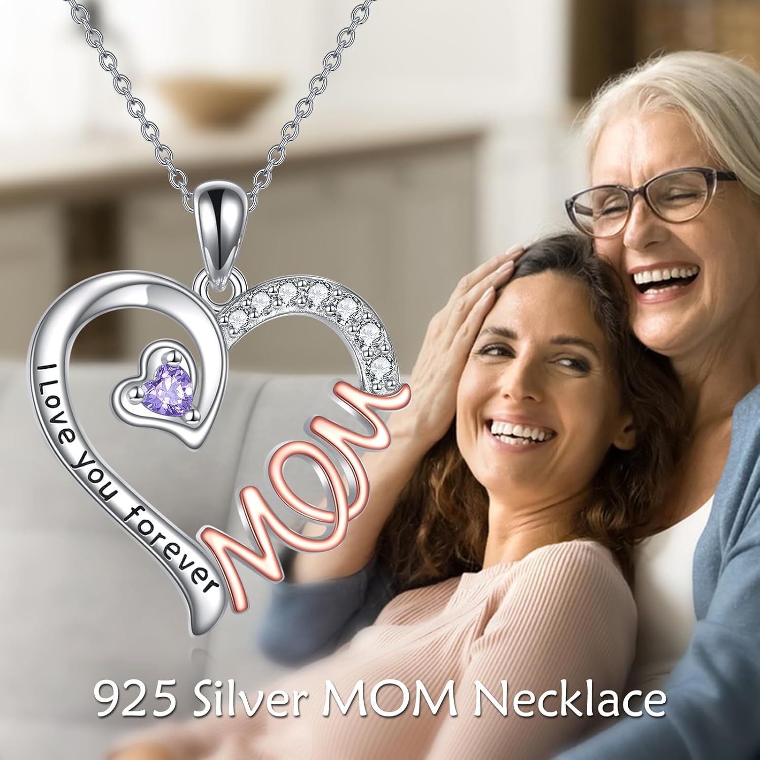 Mothers Necklace 925 Sterling Silver Mom Necklace for Mother Birthday Mothers Day Gifts for Mom - Image 6