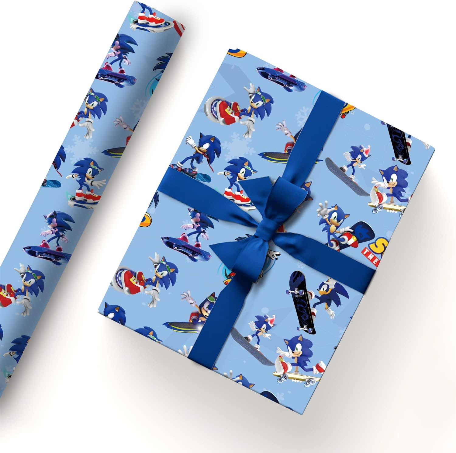 PADIEOE Sonic Pack of 5 Gift Wrapping Paper 51x75cm Kraft Paper Sonic Gift Wrap Pack for Kids