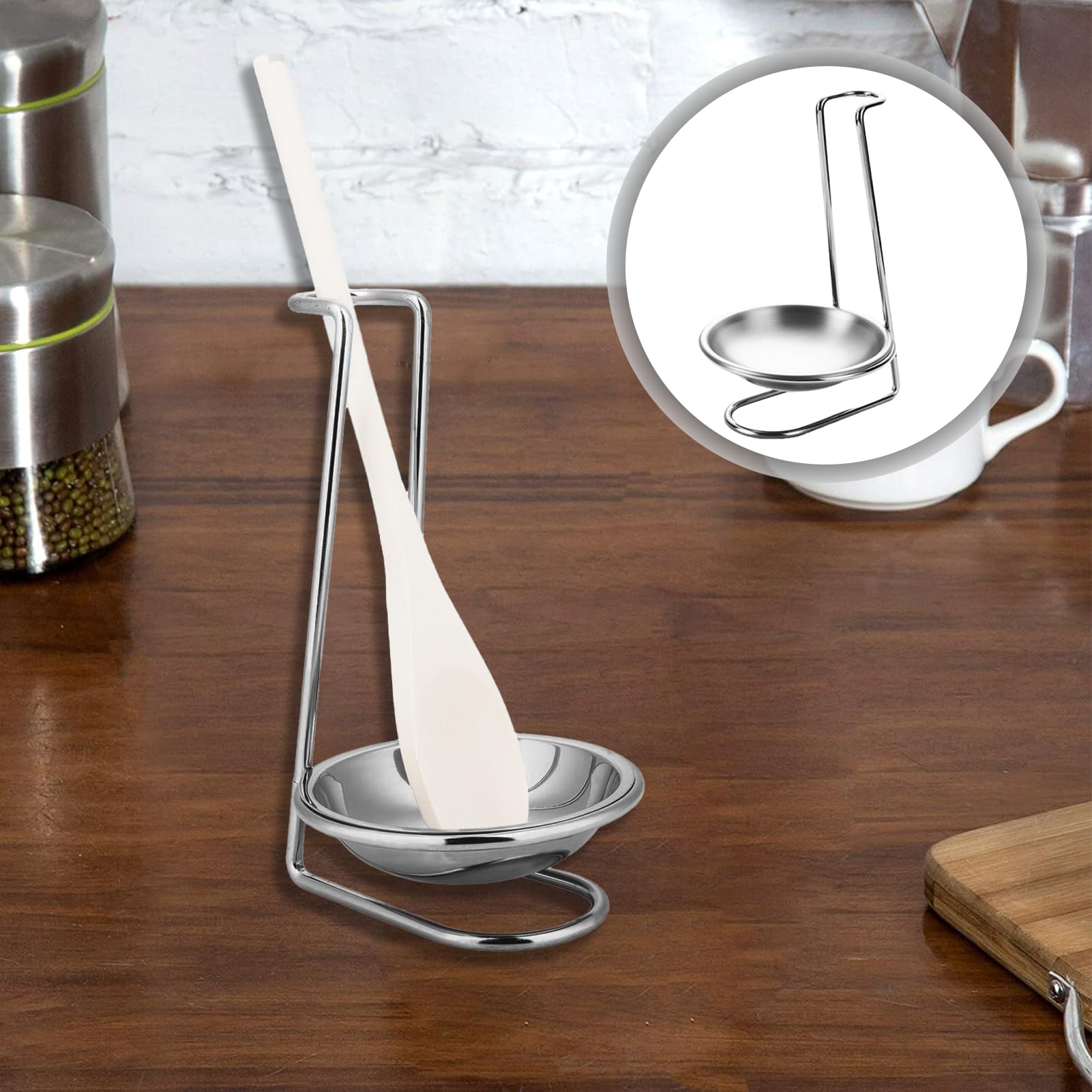 Edelstahl LöFfelablage,KochlöFfel KochlöFfelablage,Suppenkelle Spoon Rest,KüChenhelfer KochlöFfelhalter,KüChenutensilienhalter LöFfelhalter
