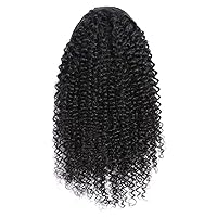 Vista 57 de Human Hair Water Wave Drawstring Ponytail Extensions - Natural Black Corn Wave for Black Women - Clip in Extensions (20")
