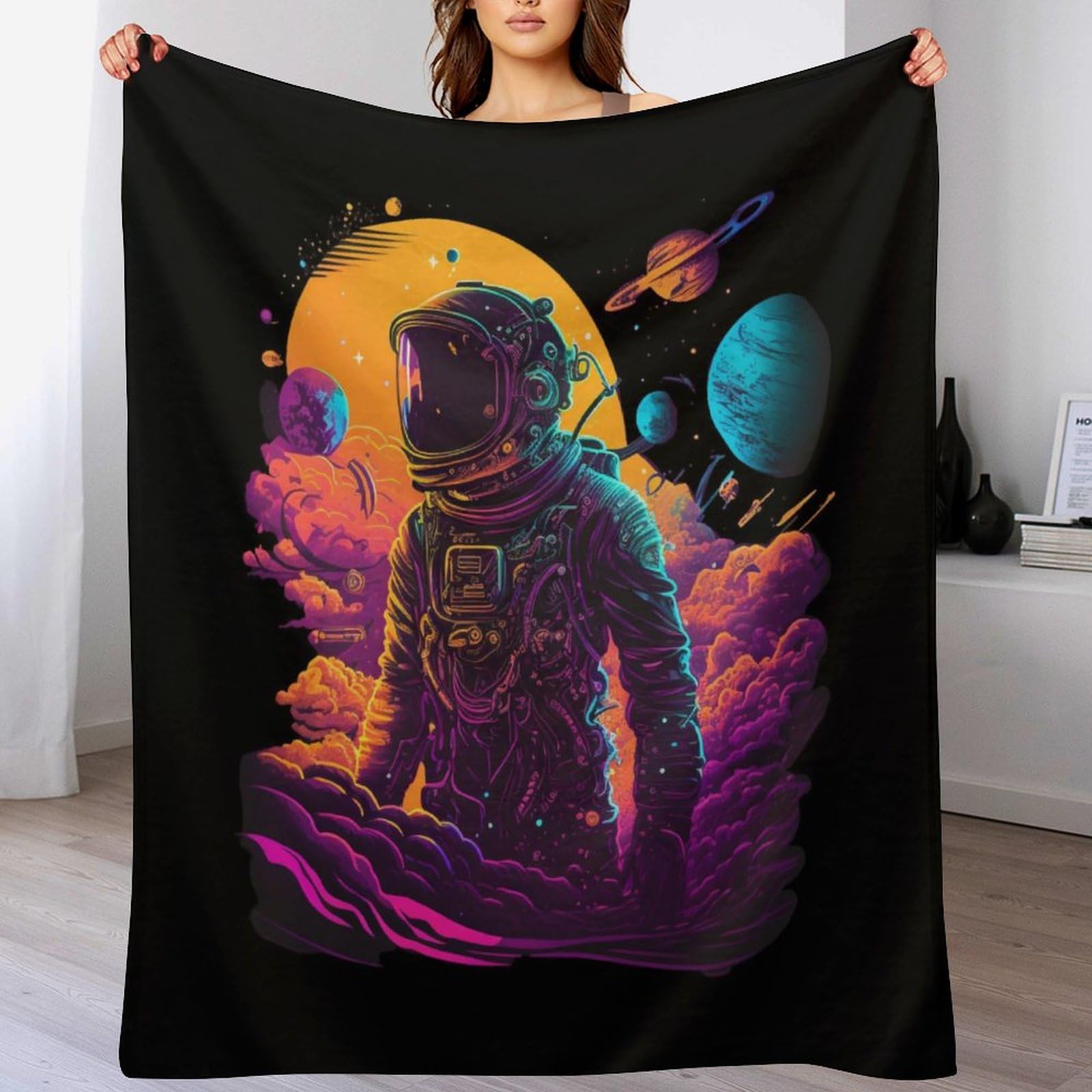 Couverture polaire flannel astronaute : le cadeau idéal et doux pour les passionnés d'espace