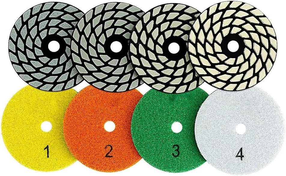 Flexible Wet Dry Polishing Pad for Granite Marble Stone 3 Inch 80mm Sanding Disc with Stepwise Grit Levels for Surface Refinement (NO4)