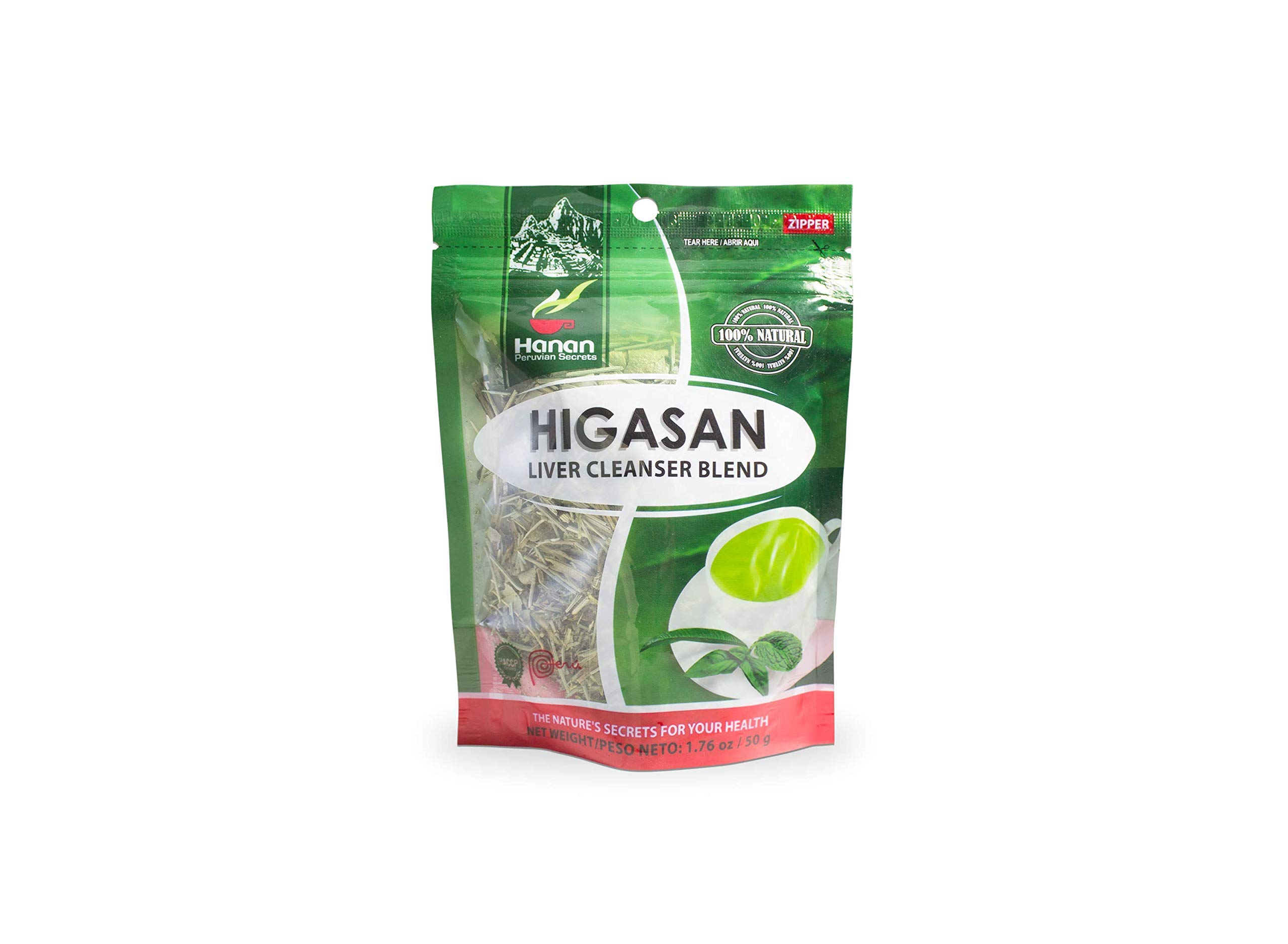 Hanan Peruvian Secrets Higasan Herbal Tea | 100% Natural Liver Cleanser | 1.76oz / 50g | Naturally Aids in Cleansing the Liver and Maintaining Healthy Cholesterol Levels - 6 Pack