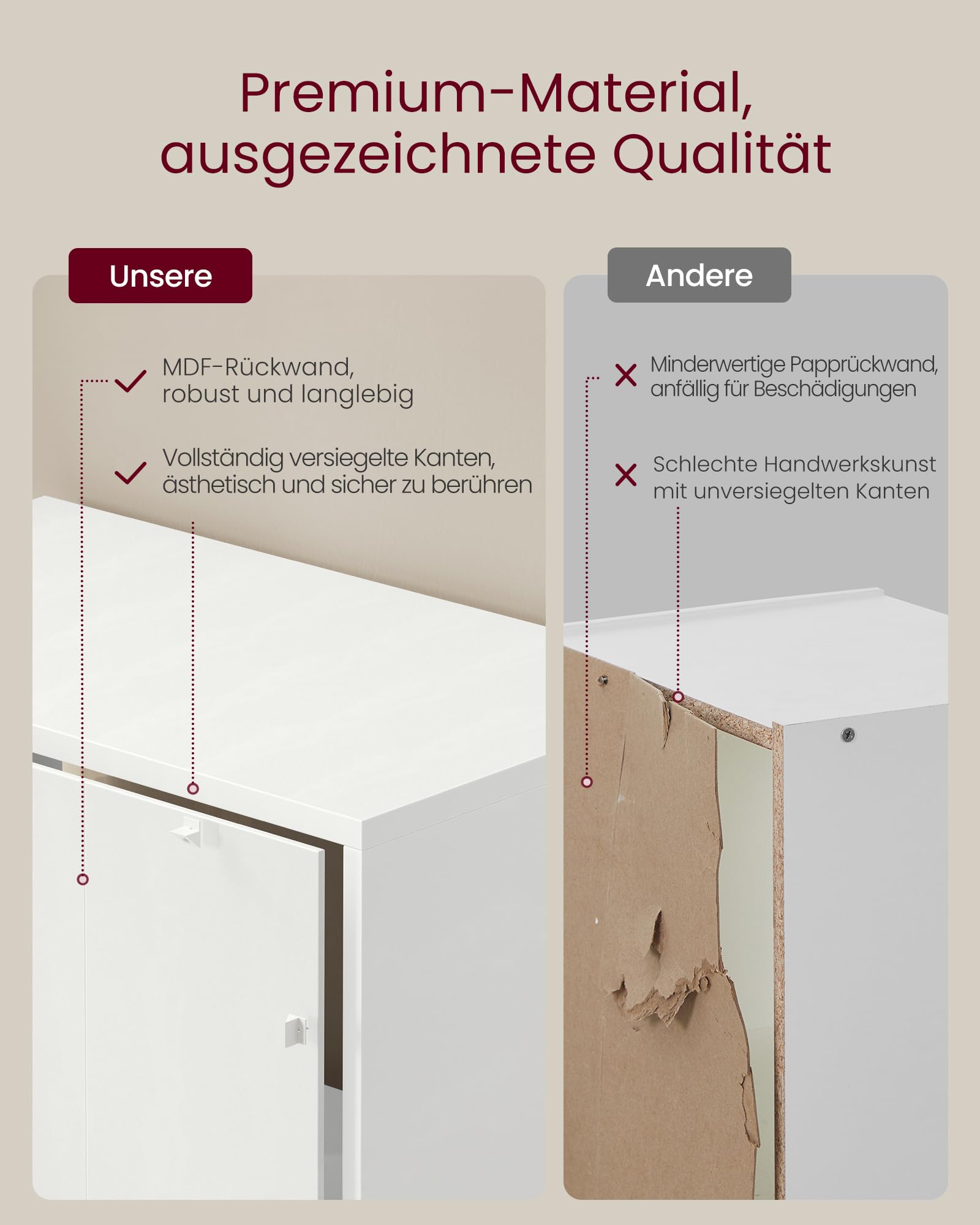 VASAGLE Custos Kollektion Bücherregal 6-stöckiges Standregal 24x60x178,5 cm wolkenweiß LBC169T14