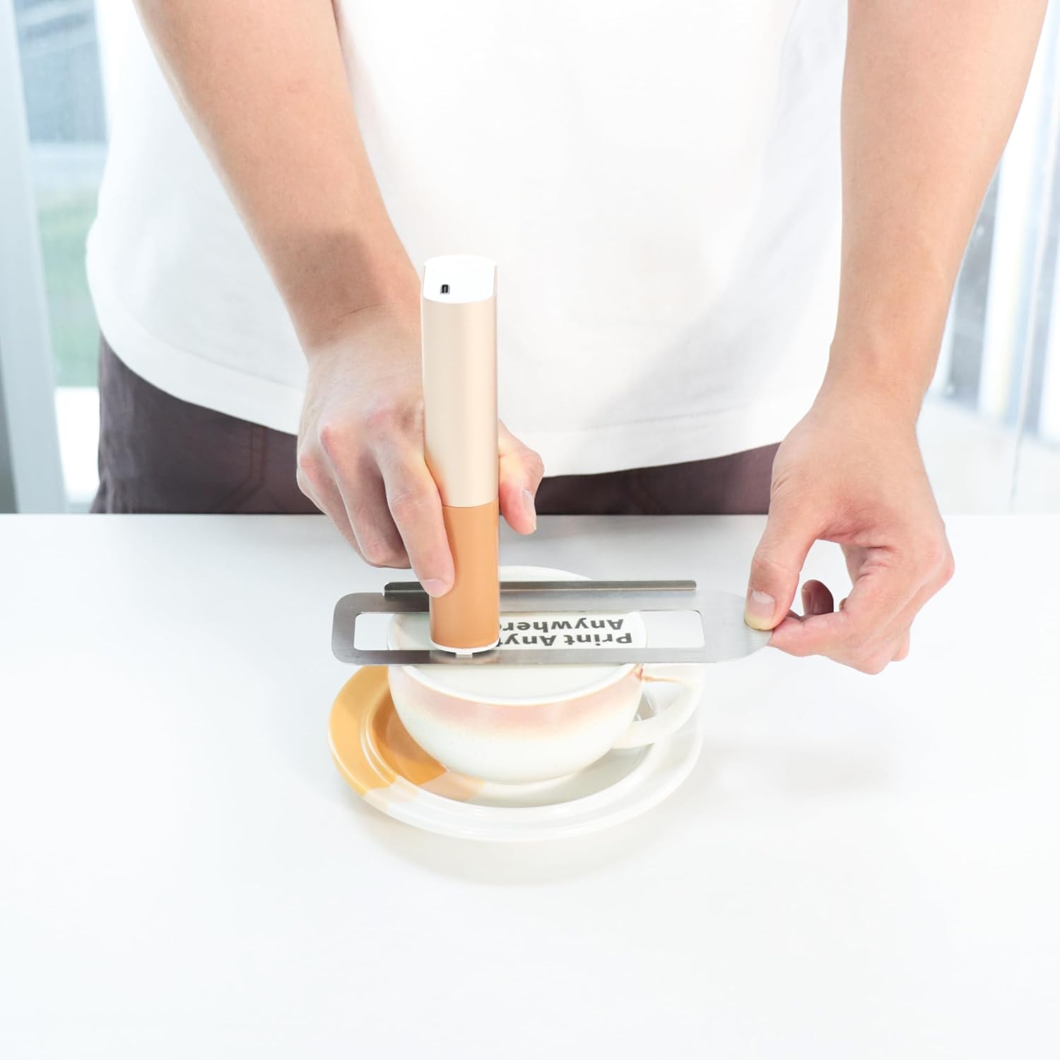 LLRH Latte Art Food PrintPen DIY Image for Coffee Beer Cocktails Macaron Cookie, Bluetooth, for Home, Small Shops (Brown)