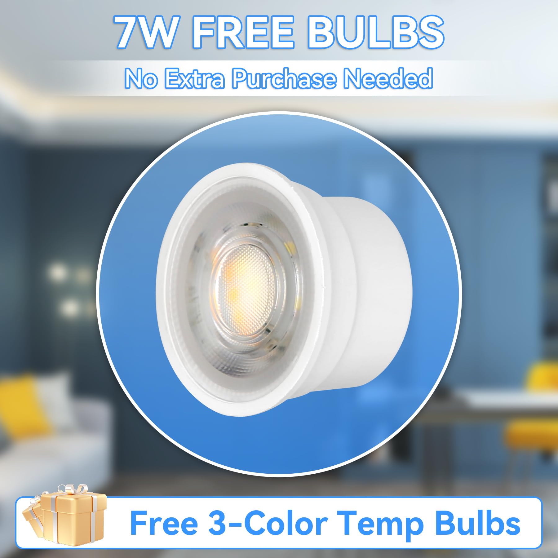 CANMEIJIA Reflektor sufitowy LED 7W ściemnialny, sufitowy, Ø80x50mm, bardzo płaski, obrotowy o 30°, montowany na powierzchni, 3000K/4000K/6500K, reflektor sufitowy aluminiowy, okrągły, biały, 4 sztuki
