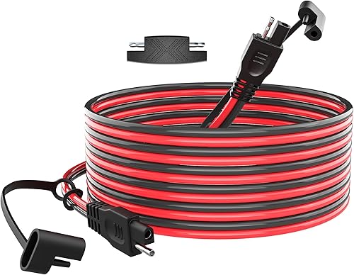 POWOXI Cable de extensión SAE de 15 pies de desconexión rápida, cables solares, conector SAE para panel solar, automotriz, RV, motocicleta, tractor
