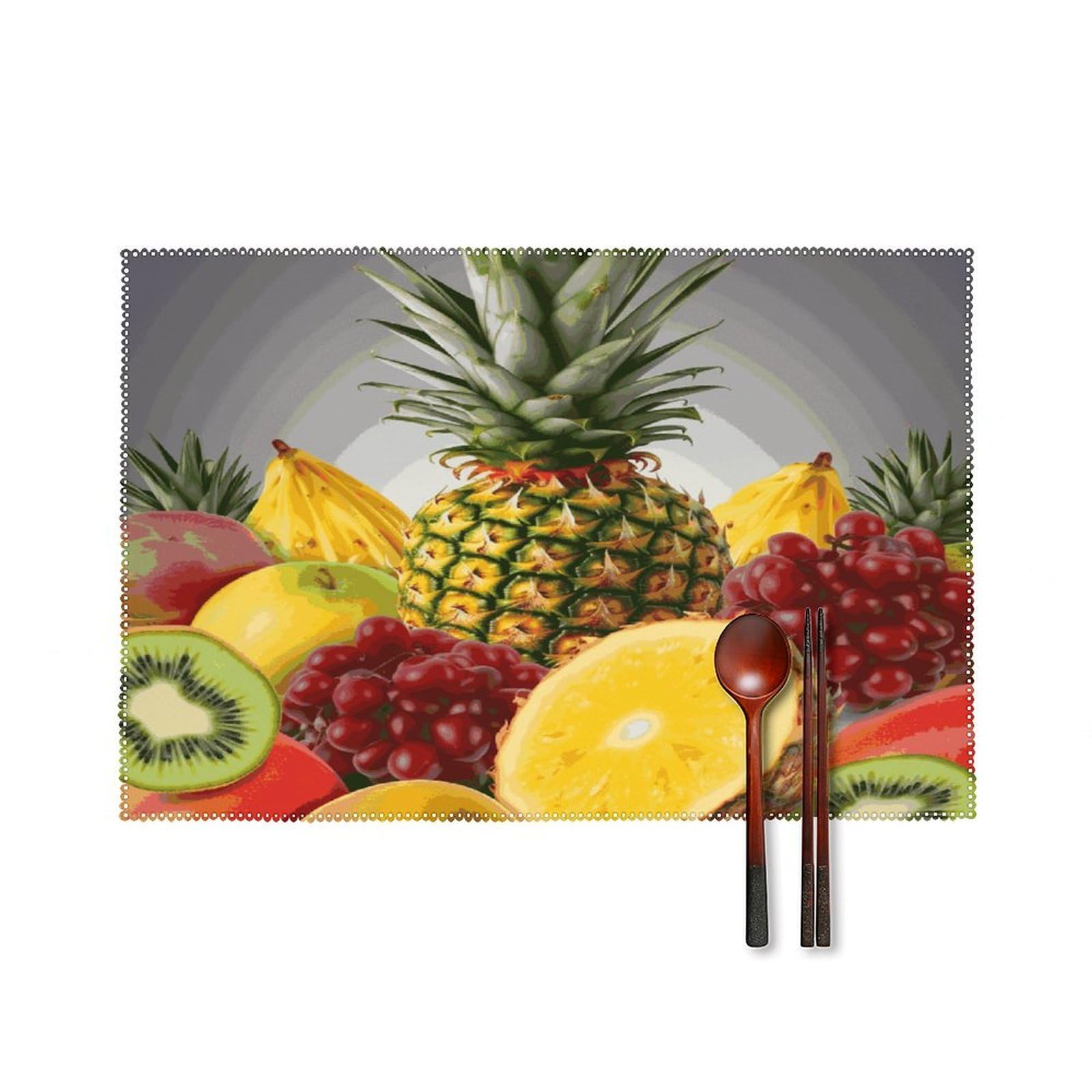 Fekiloot Style Fresh Fruits Pineapple Placemats Set Of 6,Table Mat
