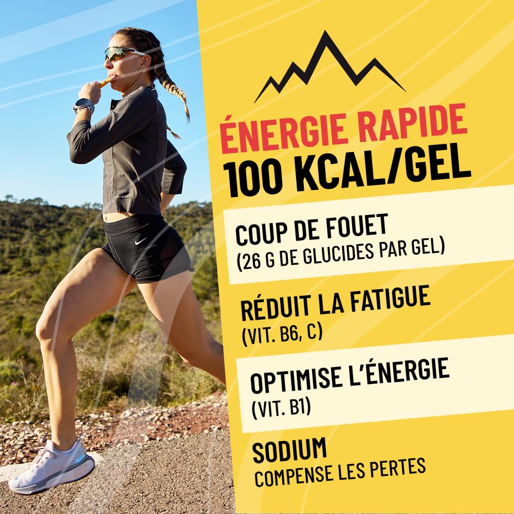 Overstim.s - Gel Coup de Fouet (10 sachets) -Gel énergétique pour le sport (vélo, course à pied...) - Energie instantanée - Efforts intenses - passages difficiles - 100 kcal/gel - Saveur Fruits rouges