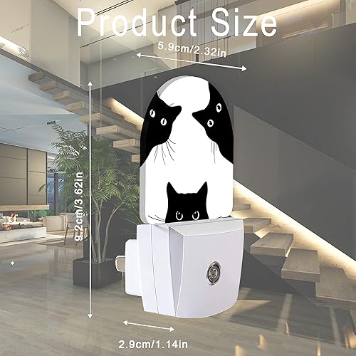 Miniatura 2 de Luz nocturna de gato, luces nocturnas de gato negro enchufables a la pared, lámpara LED con sensor de atardecer a amanecer, 0.5 W para niños, niñas,