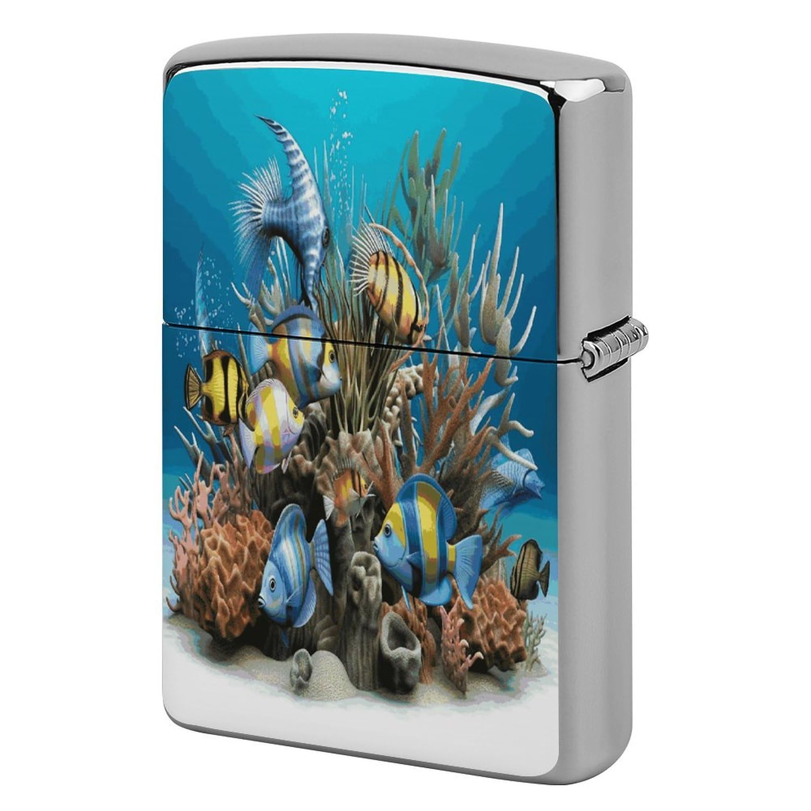 Btcowzrv Style 3D Ocean Fish Metal Lighter Case Sleeve Cover Holder
