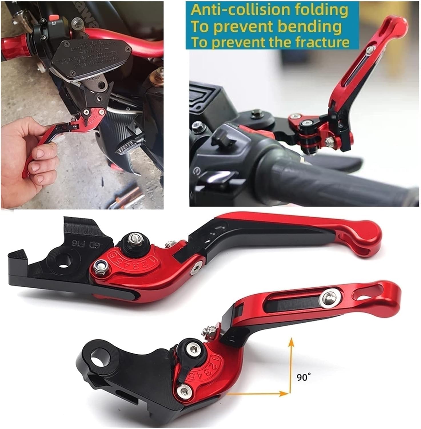 Compatibilità con CB500F CB 500F CB500X 2013 2014-2021 Motociclo Regolabile Leva della Frizione Manello pieghevole estendibile (Oro)