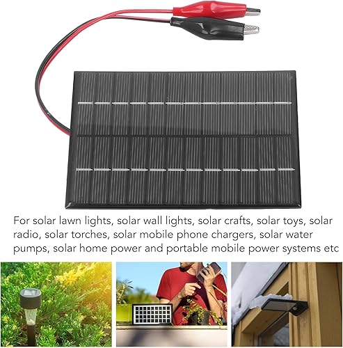 Miniatura 2 de Panel solar de 2 W y 12 V, cargador de panel solar de polisilicio, sólido, resistente al viento y a la nieve para luces solares de césped, luces de