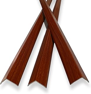 3 Pcs 49" Wall Corner Protector Trim, Walnut Wood Grain Edge Strip for Door and Window Frames Mirror Trim Backsplash Tile Edge (Walnut)