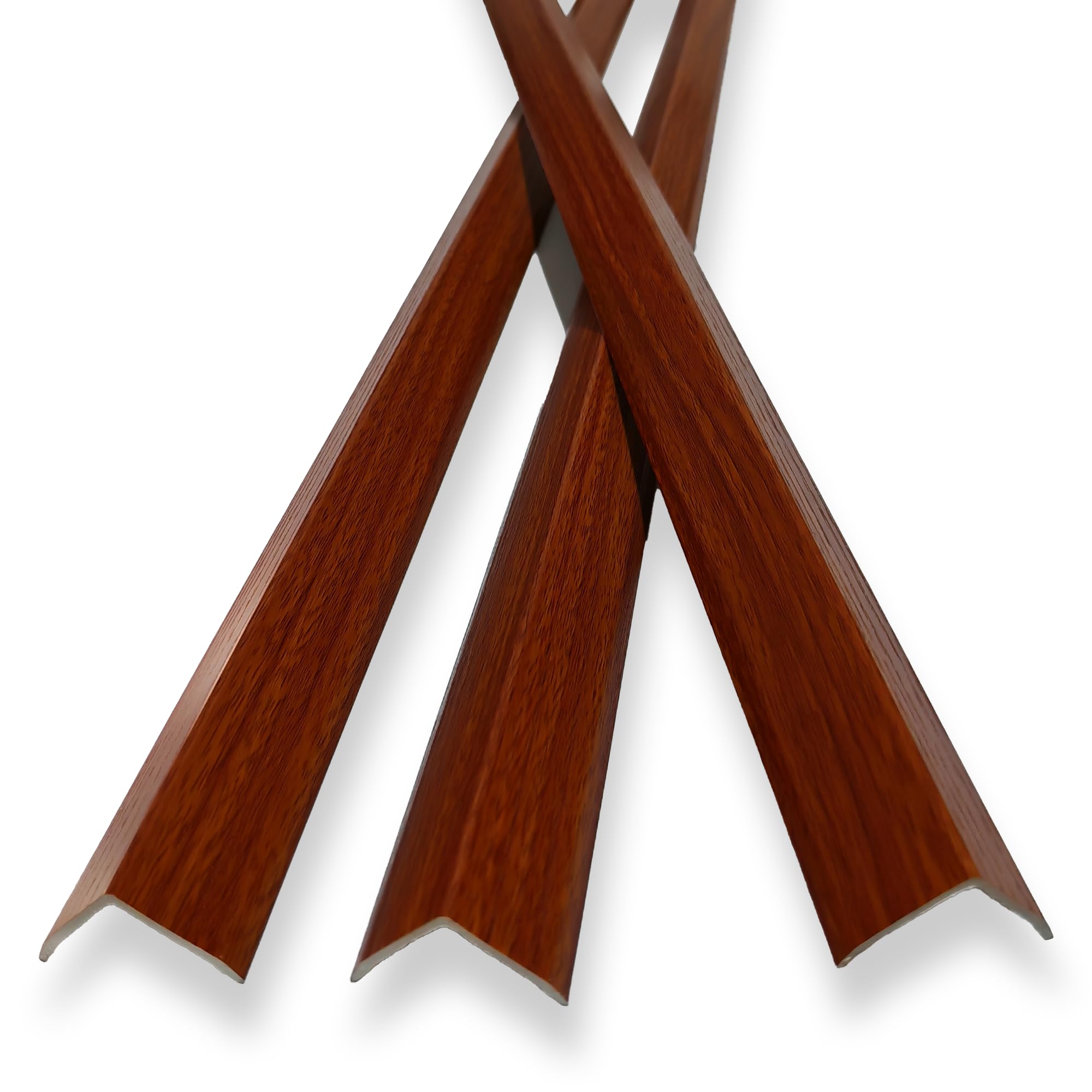 Photo 1 of 6 Pcs 49" Wall Corner Protector Trim, Walnut Wood Grain Edge Strip for Door and Window Frames Mirror Trim Backsplash Tile Edge (Walnut)